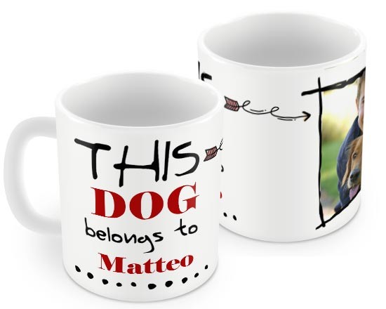 Tazza con dedica nel colore nero