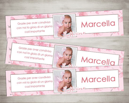 Segnalibro Cornice rosa battesimo