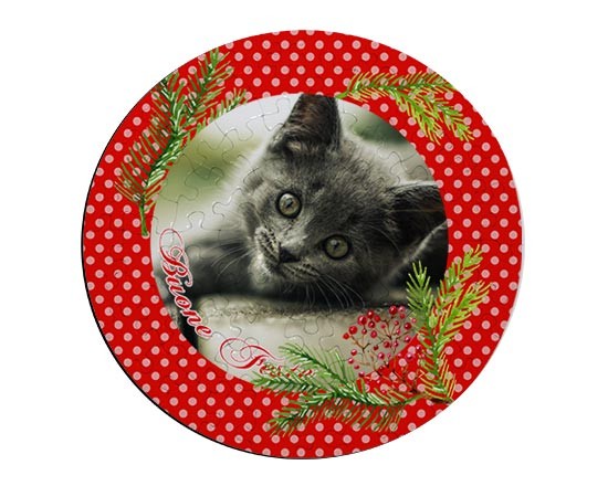 Crea puzzle rotondo Bacche natalizie