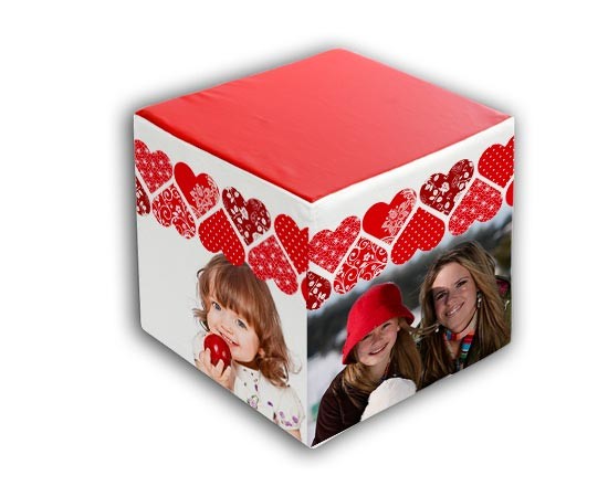 Fotocubo personalizzato con cuori texturati