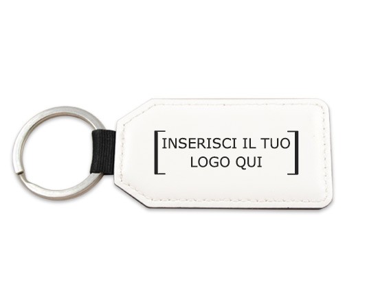 Crea portachiavi in pelle rettangolare, personalizzato con logo