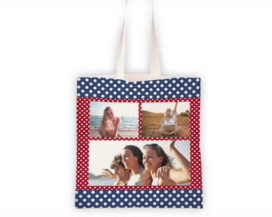 borsa shopping pois bicolor