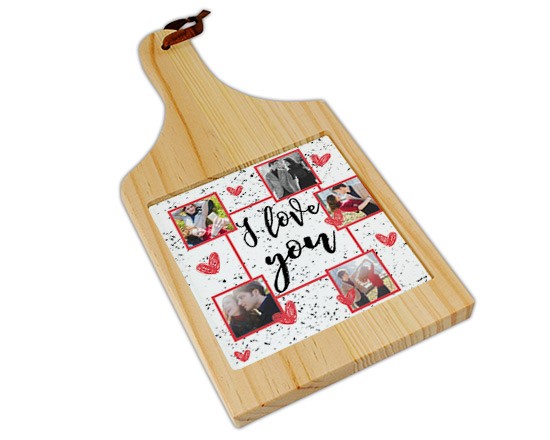 Grafica collage per tagliere in legno