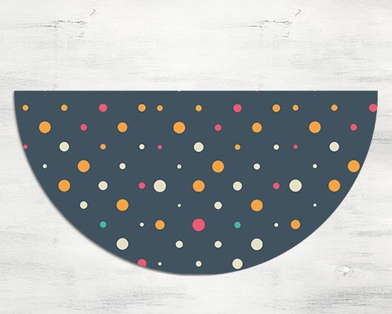 Zerbino mezzaluna con pois colorati