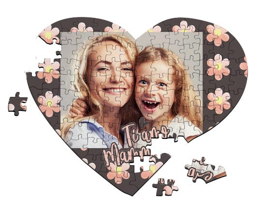 Puzzle cuore A4 Ti amo mamma