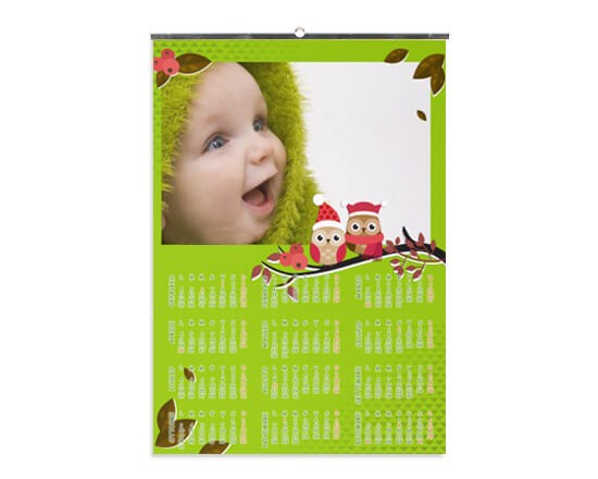 Calendario A4 Pagina Singola con gufi