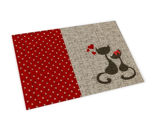 Puzzle in legno big con grafica di gattini innamorati