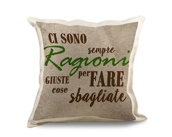 Cuscino quadrato in juta Giusto o sbagliato