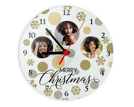 Orologio tondo in vetro Palle di Natale