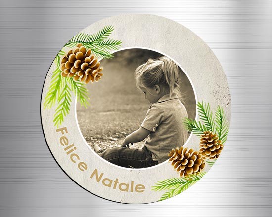 Calamita tonda in masonite Pine cone