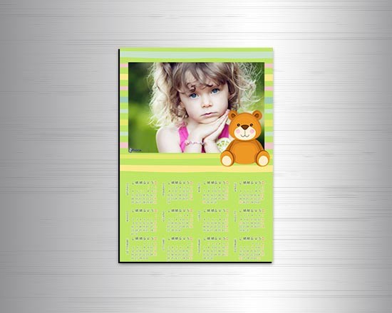 Calendario con orsetto e colori