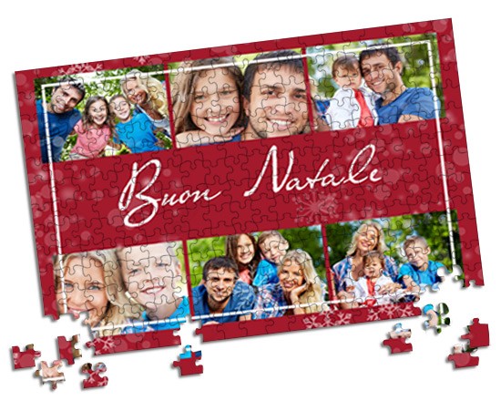 Il puzzle A3 dal collage nel colore rosso