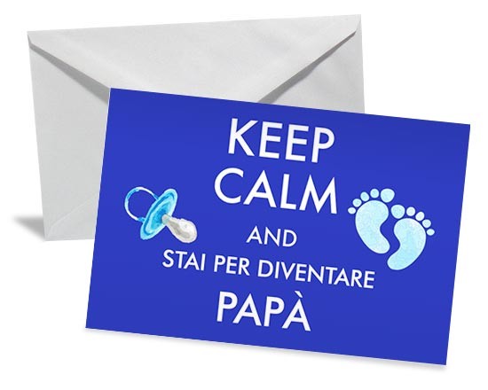 Bigliettino auguri con il Keep Calm per il papà