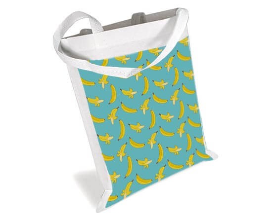 Borsa spesa con banane gialle