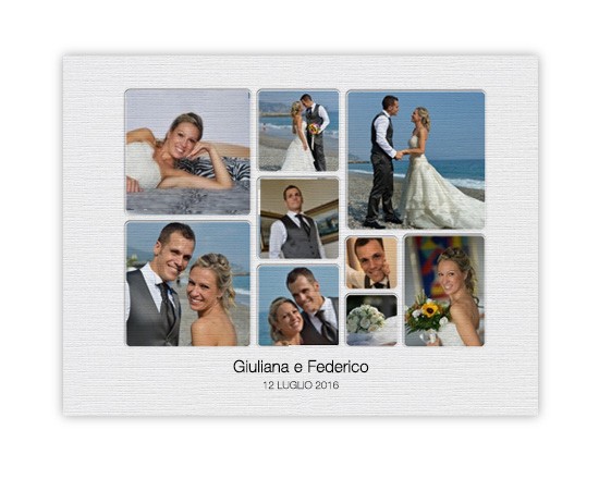 Collage su tela senza telaio White collage