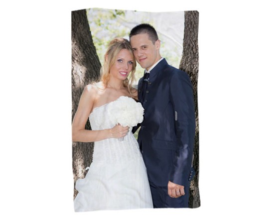 Stampa del giorno del matrimonio su coperta personalizzata in pile