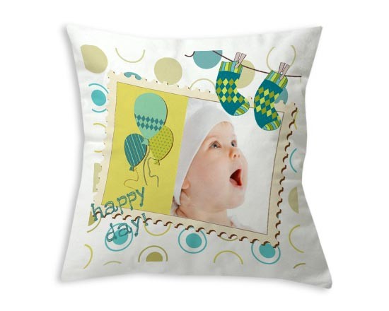 Cuscino classico con grafica bimbo personalizzato con foto