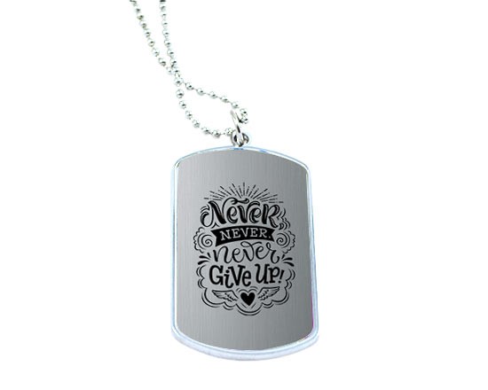 Collana con ciondolo e grafica con dedica