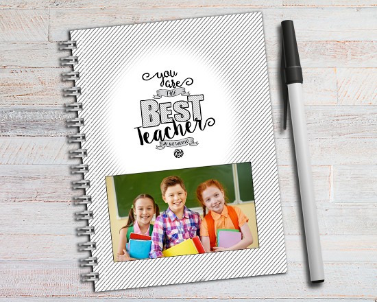 Block notes con grafica con scritte
