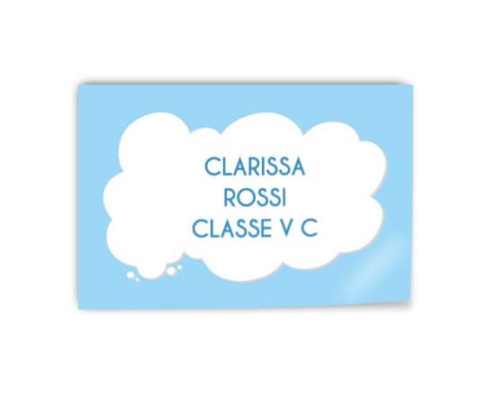 Stickers rettangolare con nuvola celeste