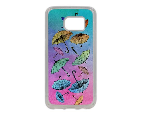 Cover in silicone Samsung S7 Edge con ombrelli