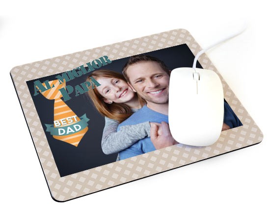 Tappetino mouse in gomma con grafica per il papà