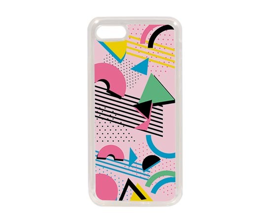 Cover in Silicone iPhone 7 Abstract pink